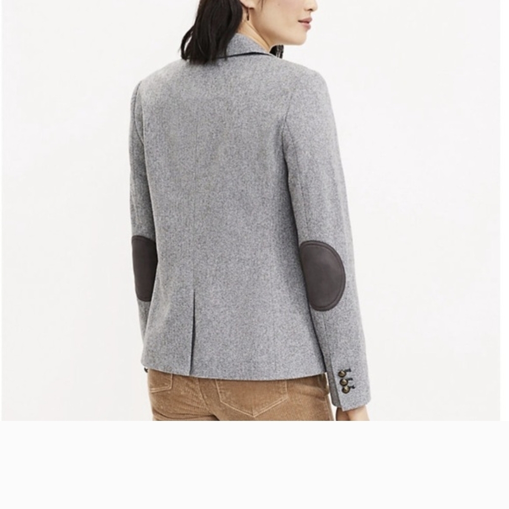 LOFT Light Gray Single-Button Tailored Blazer - image 4